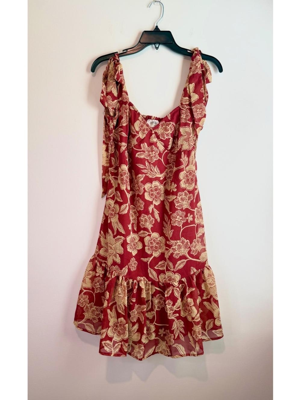 HER Destiny Petite Floral Print Dress Size PS Red and Beige